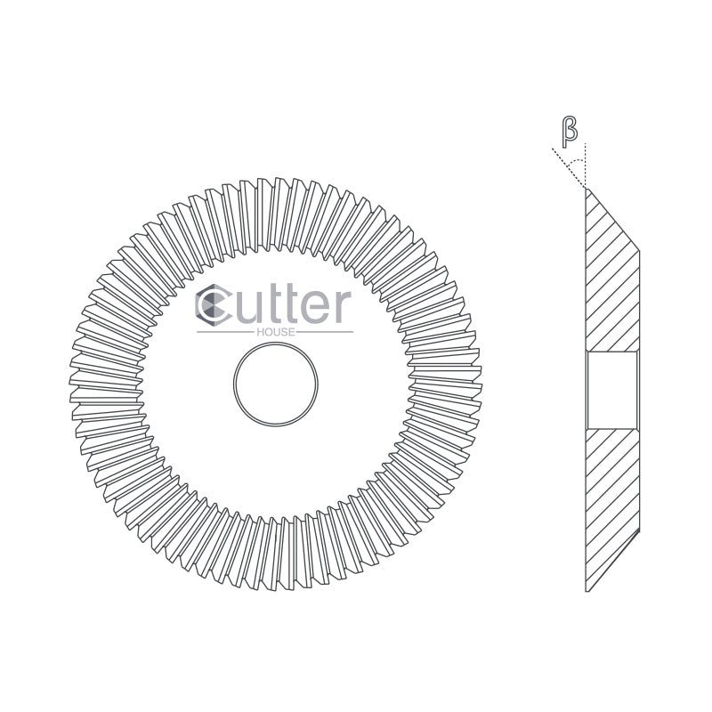0017 φ80x6.0xφ12.7x40° compatible with WENXING - Angle Milling Cutter