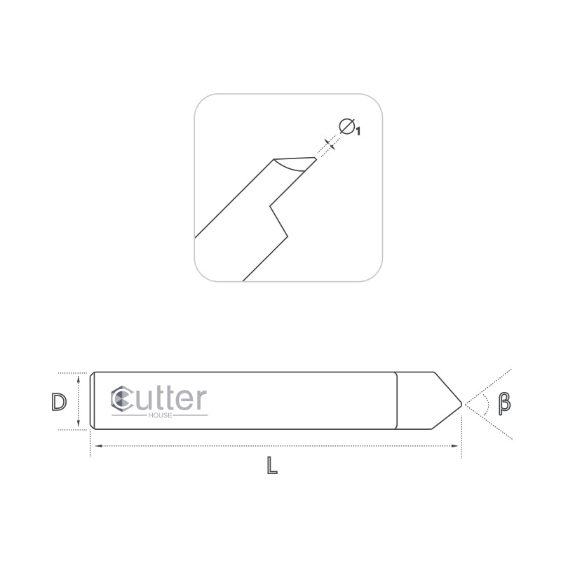V050 D4x78°x32Lx1T-1.2 Carbide Dimple Cutter compatible with Keyline