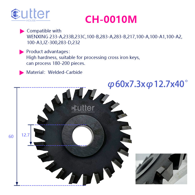 0010 φ60x7.3xφ12.7x40° совместимы с WENXING - Угловые фрезы