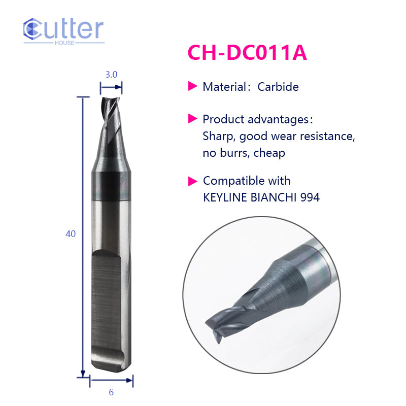 DC011A φ3.0xD6x40x3F Carbide Laser Cutter compatible with Keyline