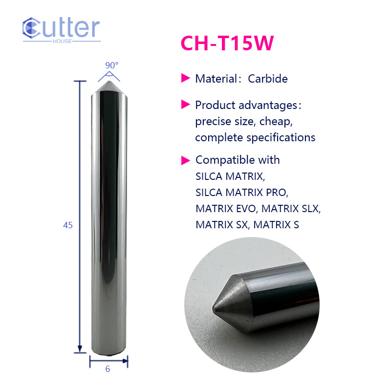 T15 D6x90°x45L-0.8 Carbide Tracer Point compatible with SILCA MATRIX