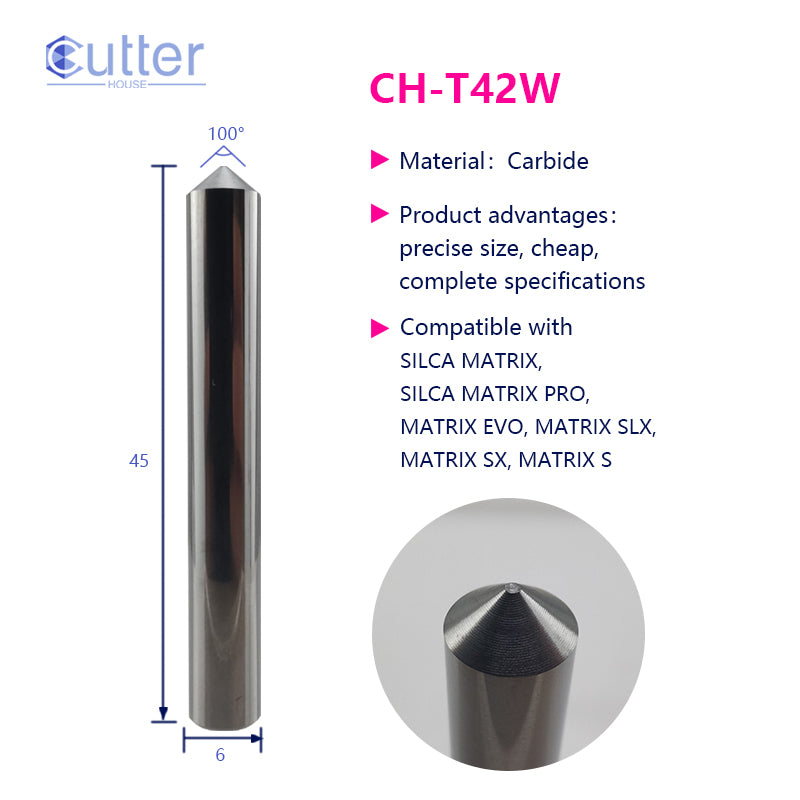 T42 D6x100°x45L-0.7 Carbide Tracer Point compatible with SILCA MATRIX