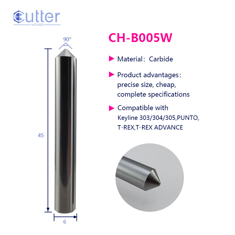 B005W D6x90°x45L-0.9 Carbide Tracer Point compatible with Keyline