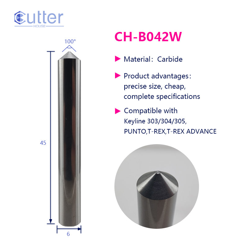 B042W D6x100°x45L-0.7 Carbide Tracer Point compatible with Keyline