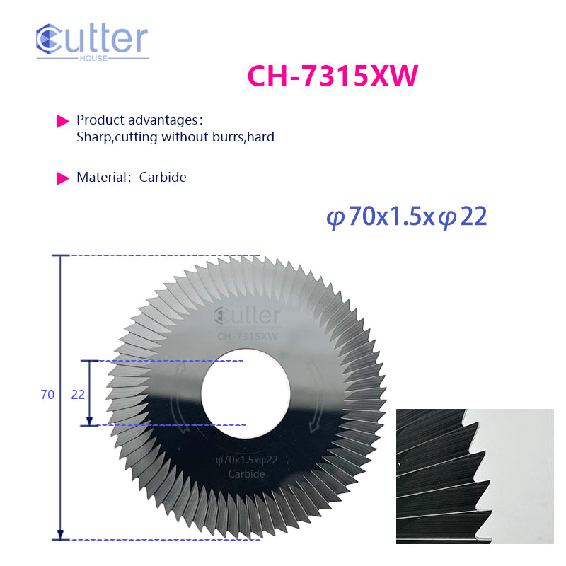 φ70x1.5xφ22 Carbide Side Milling Cutter