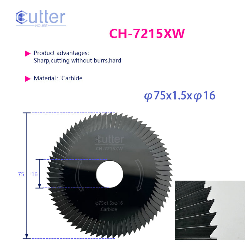 φ75x1.5xφ16 Carbide Side Milling Cutter
