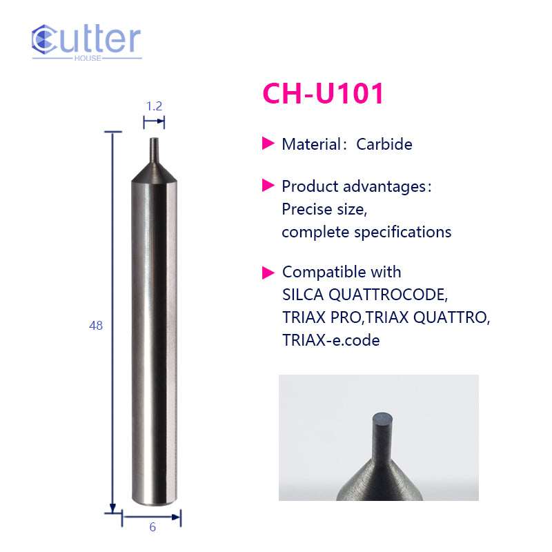 U101 φ1.2xD6x48L Carbide Tracer Point compatible with SILCA