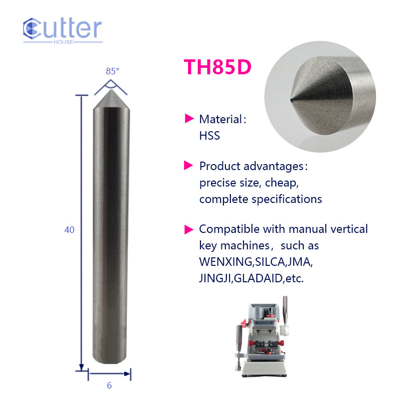 D6x85°x40L-0.7 HSS Tracer Point compatible with Manual Key Cutting Machines