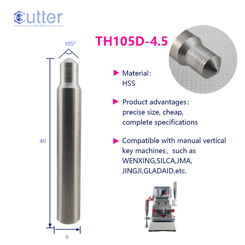 φ4.5xD6x105°x40L-0.7 HSS Tracer Point compatible with Manual Key Cutting Machines