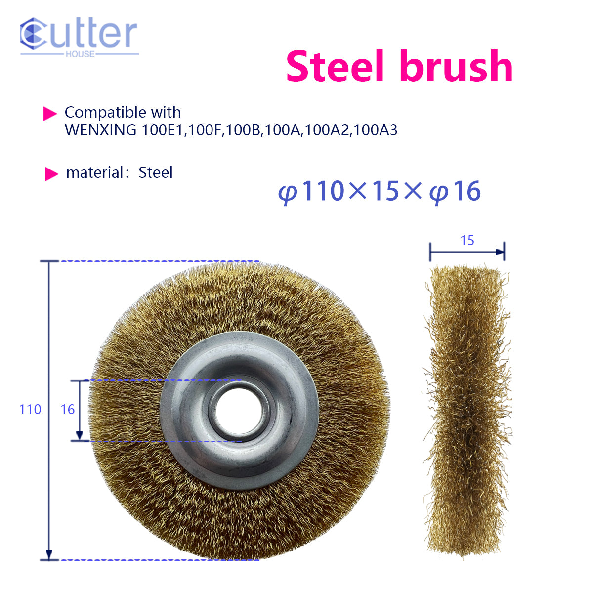 φ110×15×φ16 Steel Brush compatible with WENXING