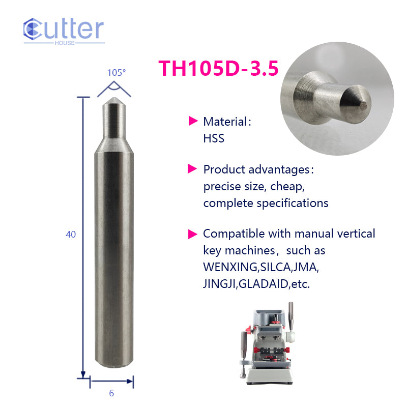 φ3.5xD6x105°x40L-0.8 HSS Tracer Point compatible with Manual Key Cutting Machines