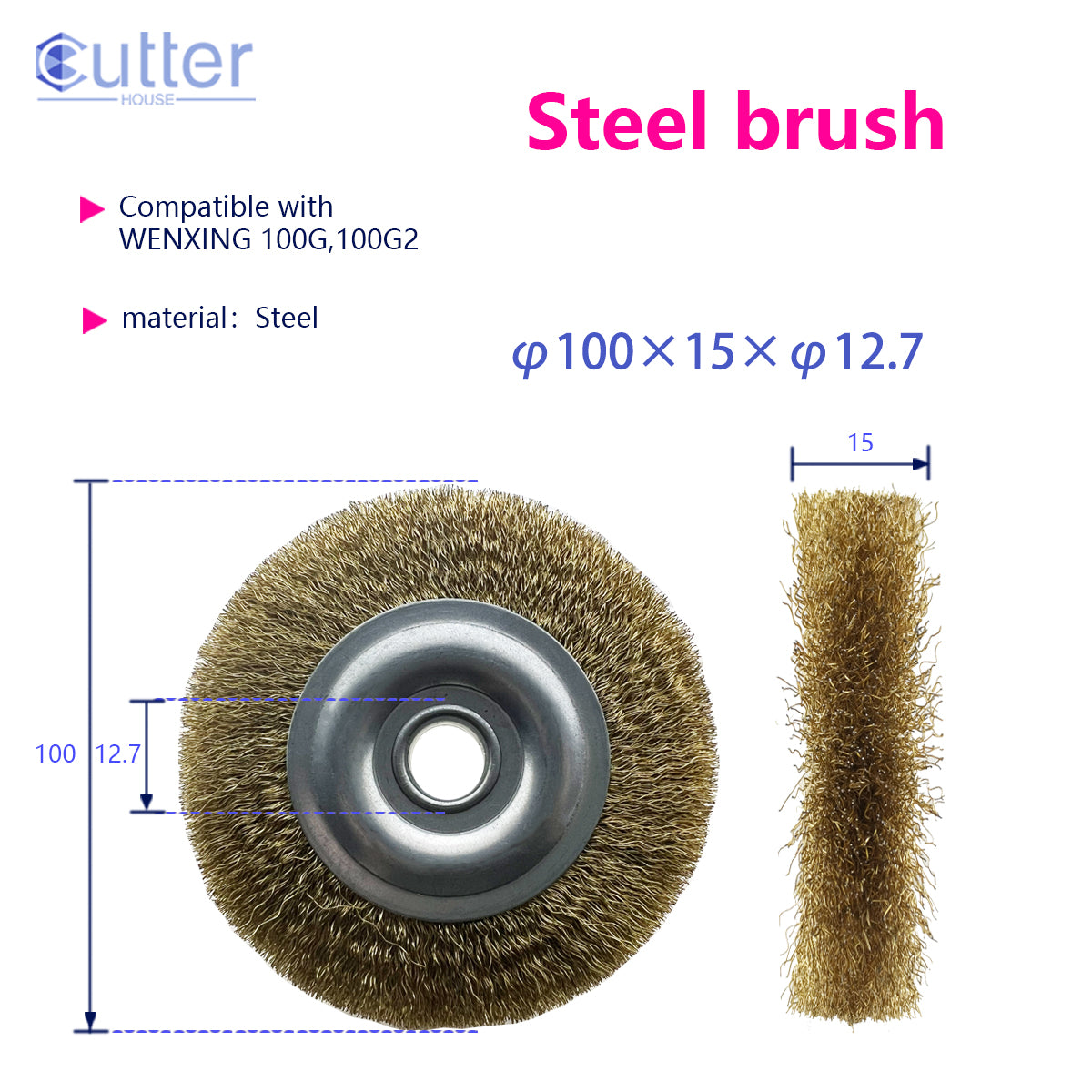 φ100×15×φ12.7 Steel Brush compatible with WENXING