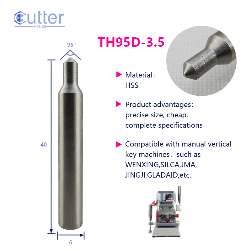 φ3.5xD6x95°x40L-0.7 HSS Tracer Point compatible with Manual Key Cutting Machines