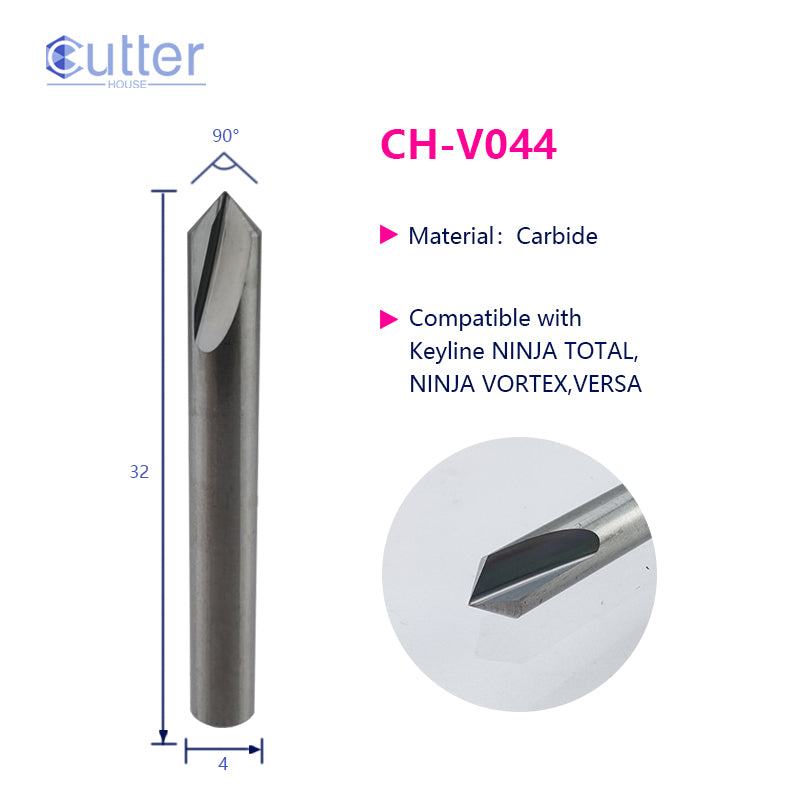 V044 D4x90°x32Lx1T-0.2 Engraving Cutter compatible with Keyline