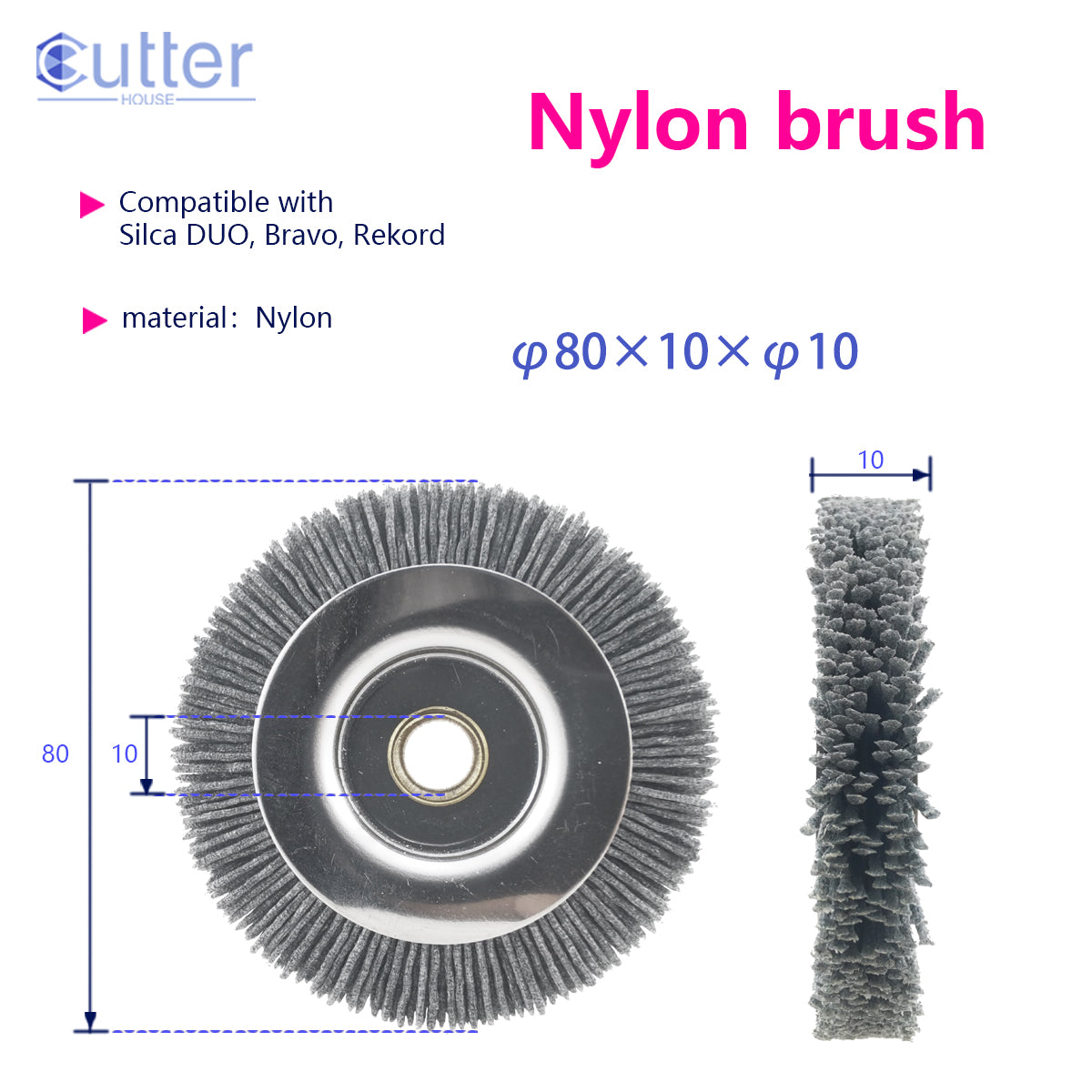 φ80×10×φ10 Nylon Brush compatible with SILCA