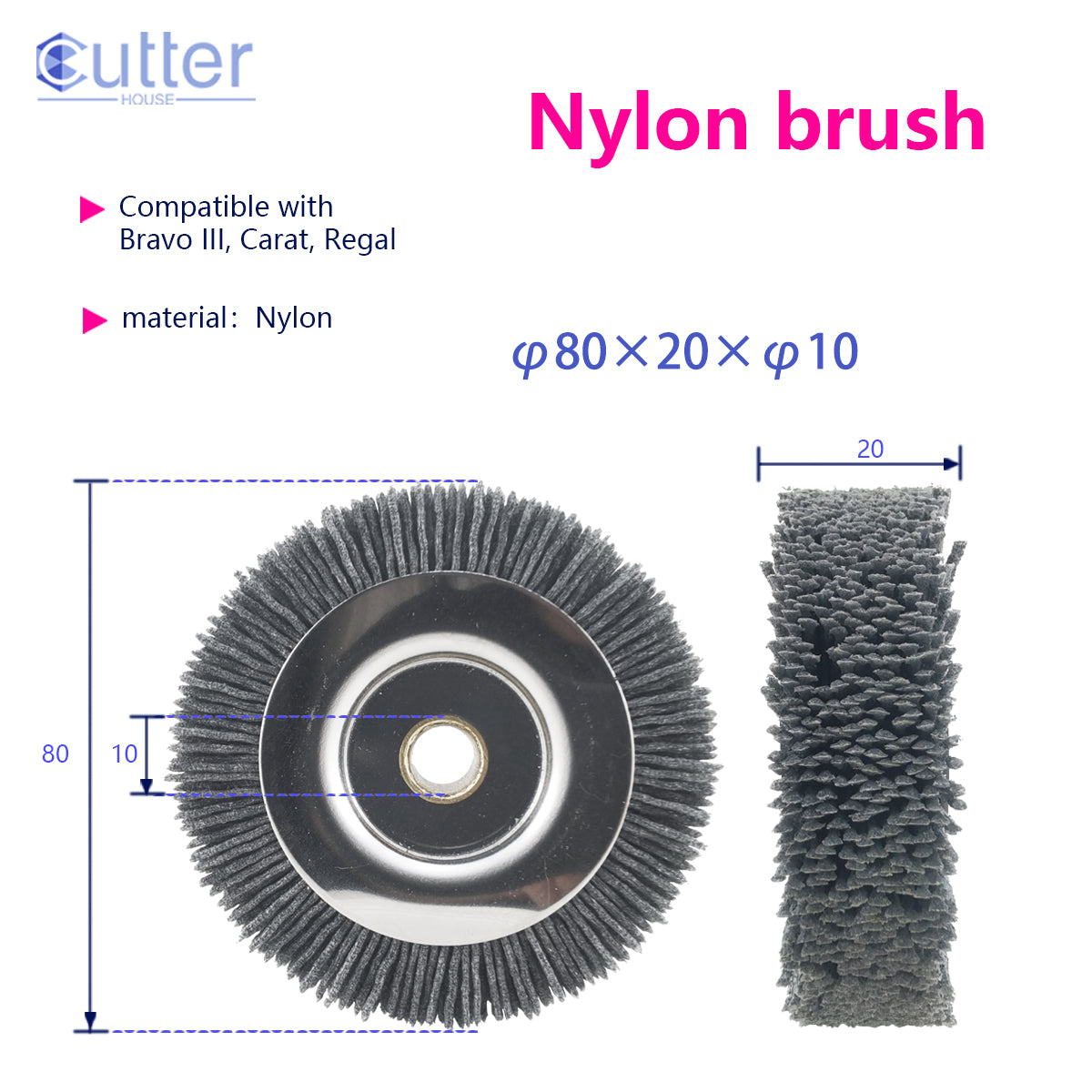 φ80×20×φ10 Nylon Brush compatible with SILCA / KEYLINE / REGAL