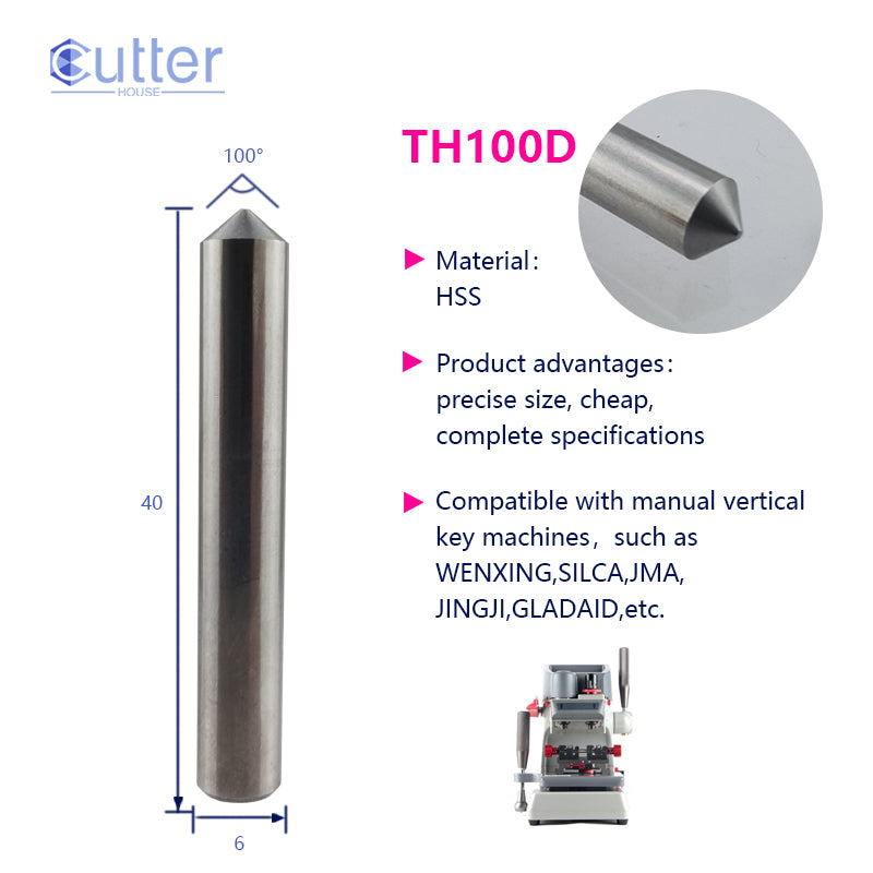 D6x100°x40L-0.7 HSS Tracer Point compatible with Manual Key Cutting Machines