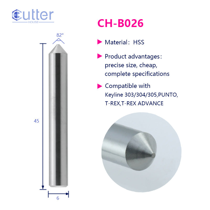 B026 D6x82°x45L-0.8 HSS Tracer Point compatible with Keyline