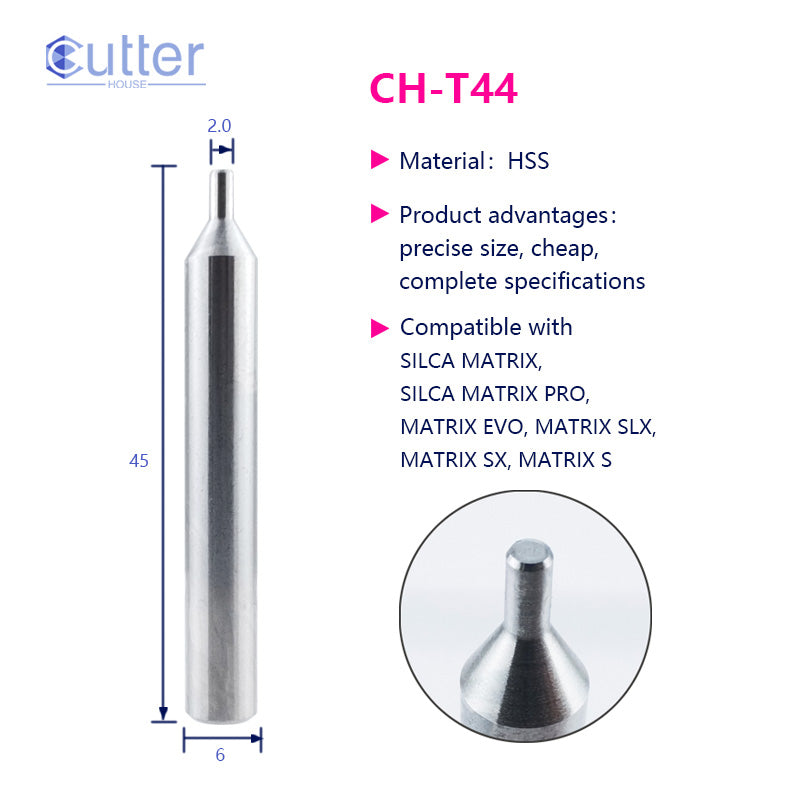 T44 φ2.0xD6x45L HSS Tracer Point compatible with SILCA MATRIX