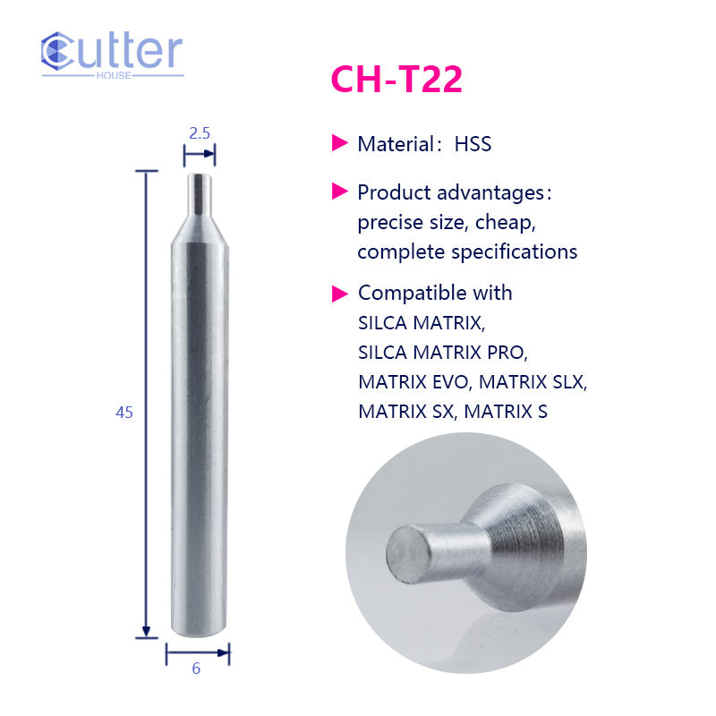 T22 φ2.5xD6x45L HSS Tracer Point compatible with SILCA MATRIX
