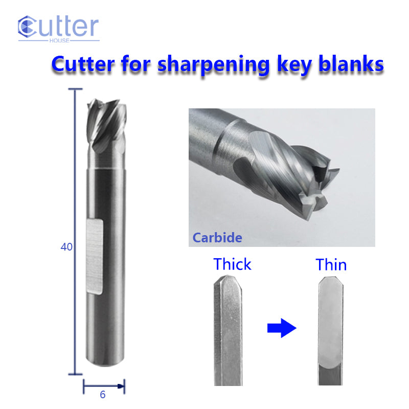 D6x40Lx5F Carbide Special Cutter for Sharpening Key Blanks