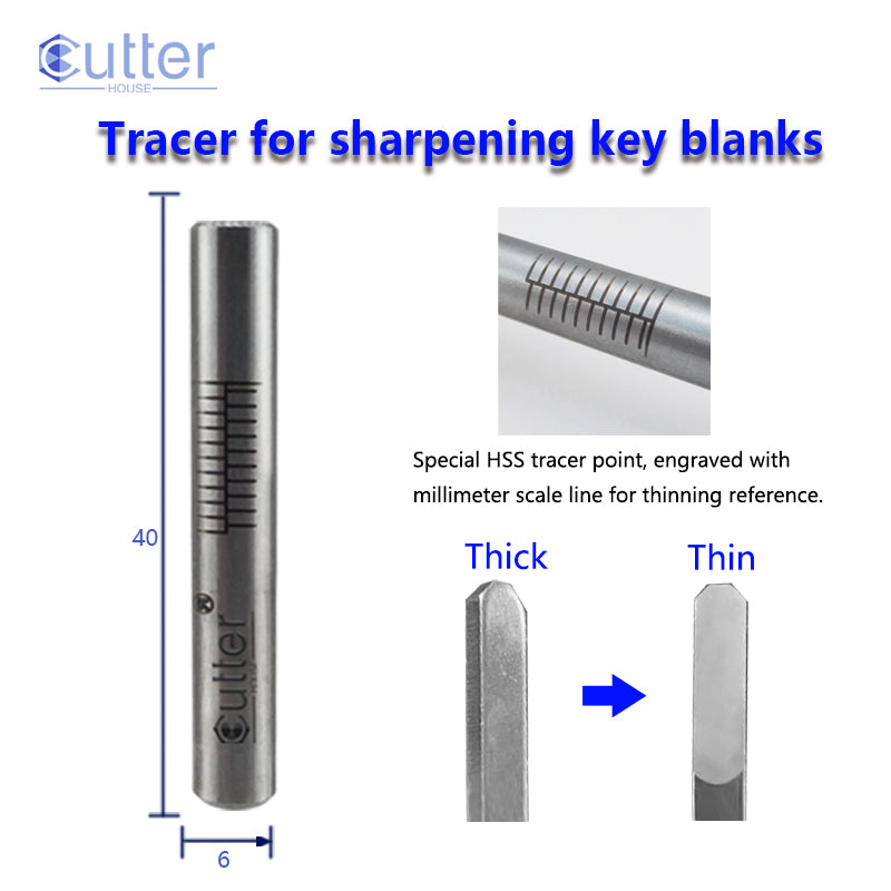 D6x40L HSS Special Tracer Point for Sharpening Key Blanks