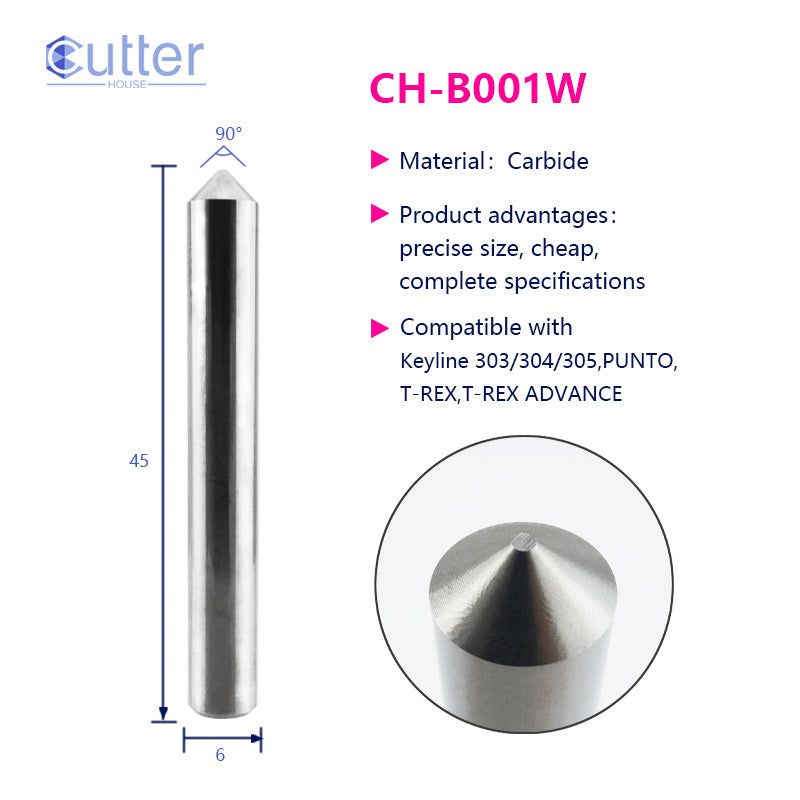 B001W D6x90°x45L-0.7 Carbide Tracer Point compatible with Keyline