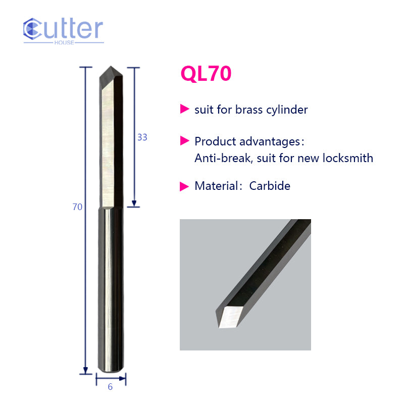 D6x70L Carbide Drill for Brass Cylinder
