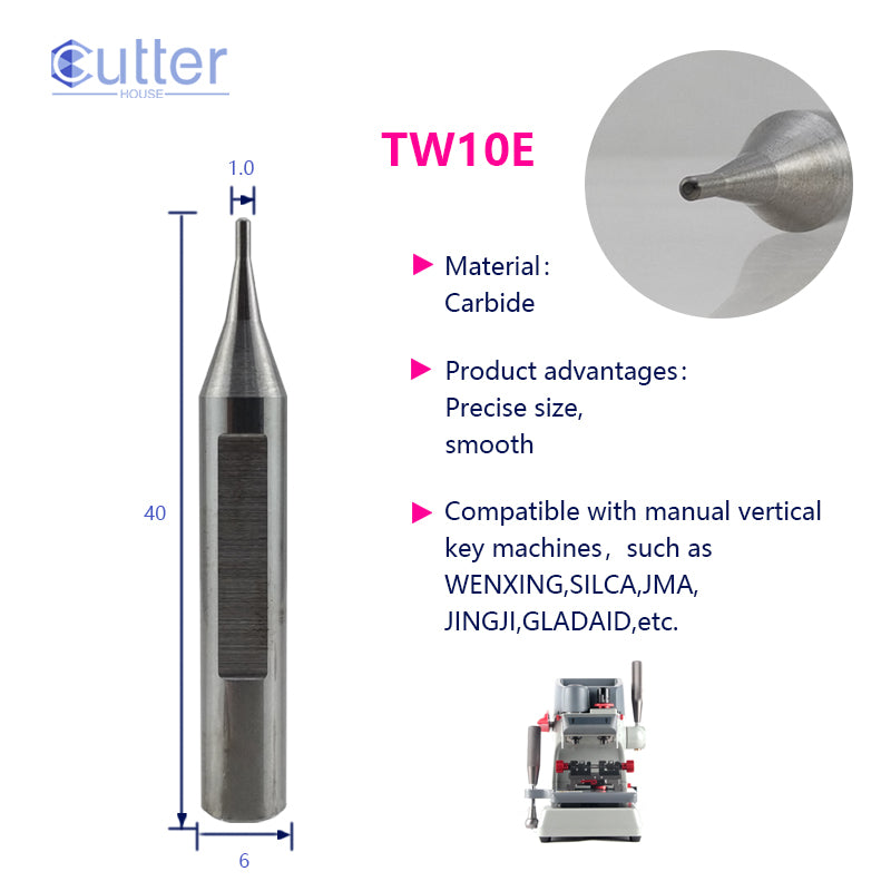 φ1.0xD6x40L Carbide Tracer Point compatible with Manual Key Cutting Machines