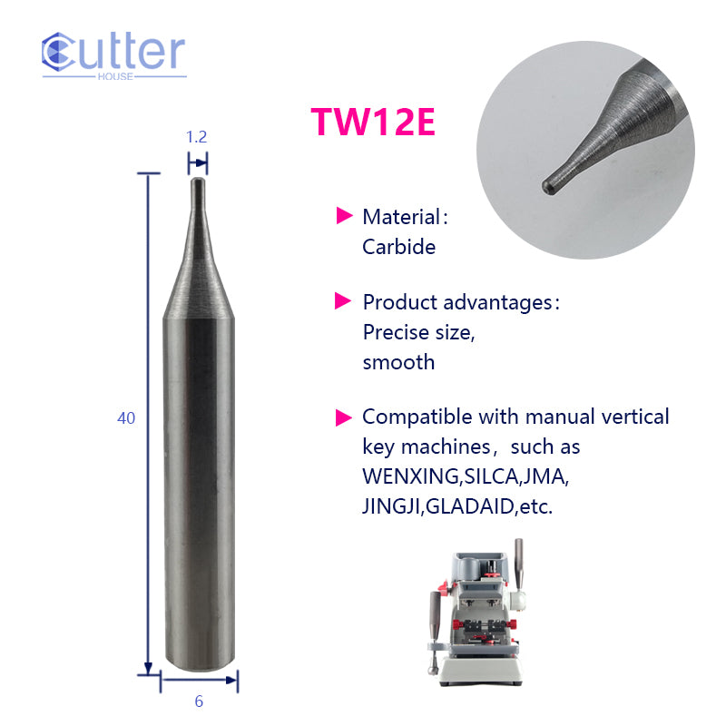 φ1.2xD6x40L Carbide Tracer Point compatible with Manual Key Cutting Machines