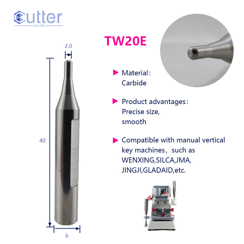 φ2.0xD6x40L Carbide Tracer Point compatible with Manual Key Cutting Machines