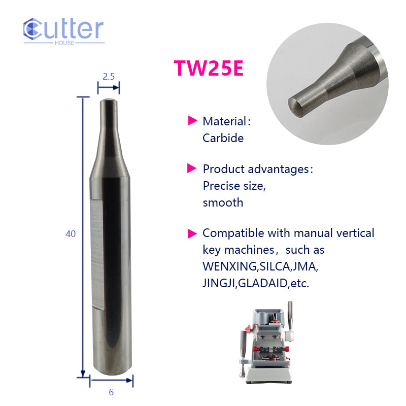 φ2.5xD6x40L Carbide Tracer Point compatible with Manual Key Cutting Machines