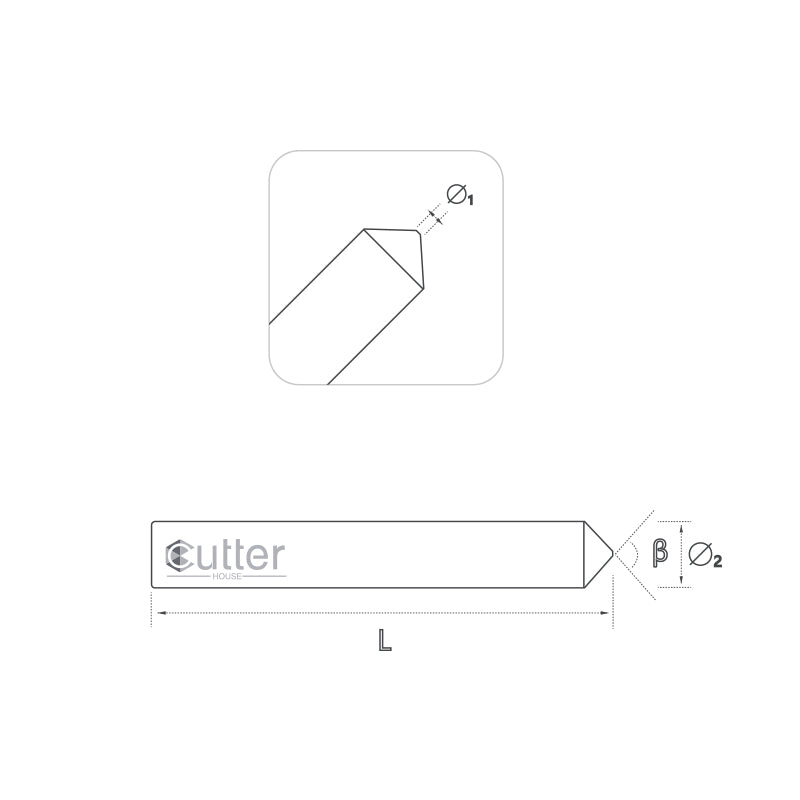 T27 φ1.9/2.4xD6x100°x45L HSS Tracer Point compatible with SILCA MATRIX