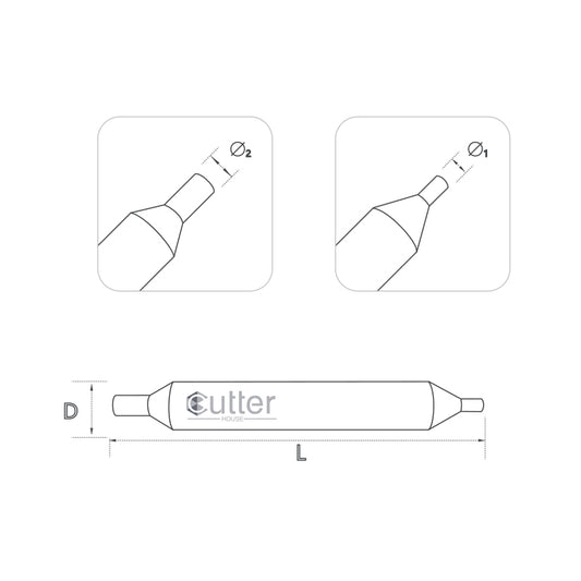 φ2.08xφ2.12xD6x45L HSS Tracer Point compatible with Manual Key Cutting Machines
