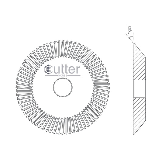0017 φ80x6.0xφ12.7x40° compatible with WENXING - Angle Milling Cutter