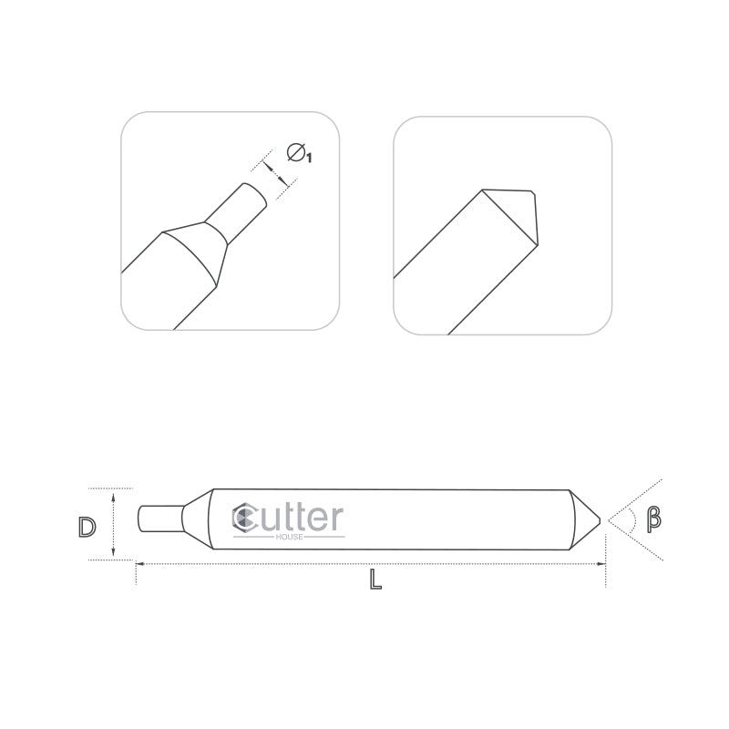 φ2.6xD6x80°x45L HSS Tracer Point compatible with Manual Key Cutting Machines