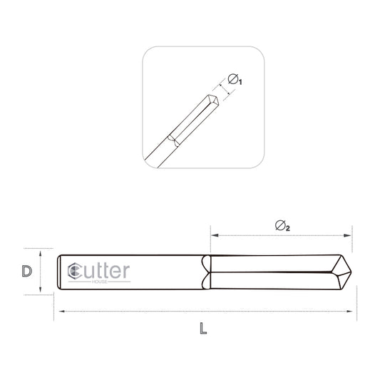 D6x150L Carbide-coating Drill for Brass Cylinder