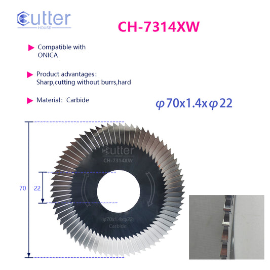 φ70x1.4xφ22 Carbide Side Milling Cutter compatible with ONICA