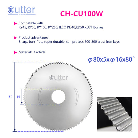φ80x5xφ16x80° compatible with ILCO - Angle Milling Cutter