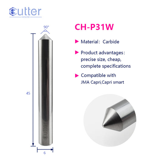 P31W D6x90°x45L-0.6 Carbide Tracer Point compatible with JMA Capri