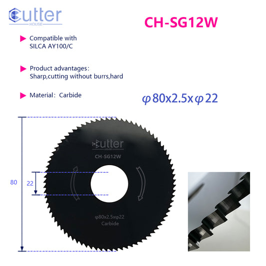 SG12 φ80x2.5xφ22 compatible with SILCA - Flat Slotter/Side Milling Cutter
