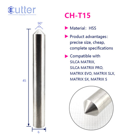 T15 D6x90°x45L-0.8 HSS Tracer Point compatible with SILCA MATRIX