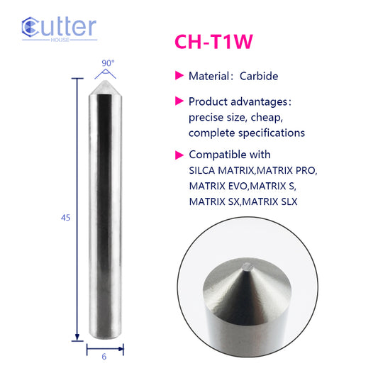 T1 D6x90°x45L-0.7 Carbide Tracer Point compatible with SILCA MATRIX