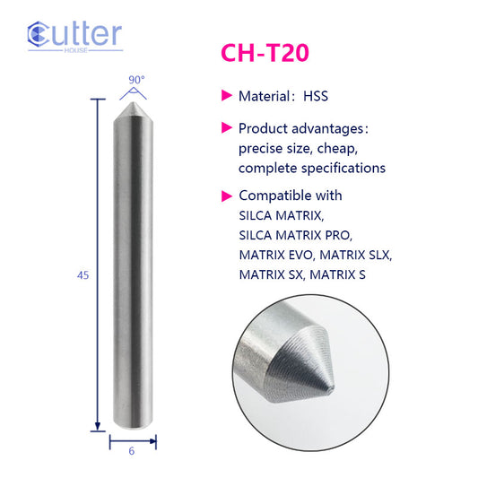 T20 D6x90°x45L-0.45 HSS Tracer Point compatible with SILCA MATRIX