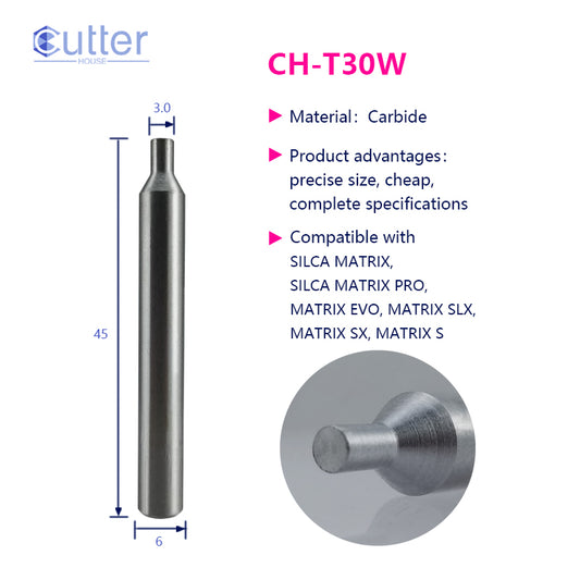 T30W φ3.0xD6x45L Carbide Tracer Point compatible with SILCA MATRIX
