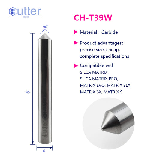 T39 D6x90°x45L-0.6 Carbide Tracer Point compatible with SILCA MATRIX