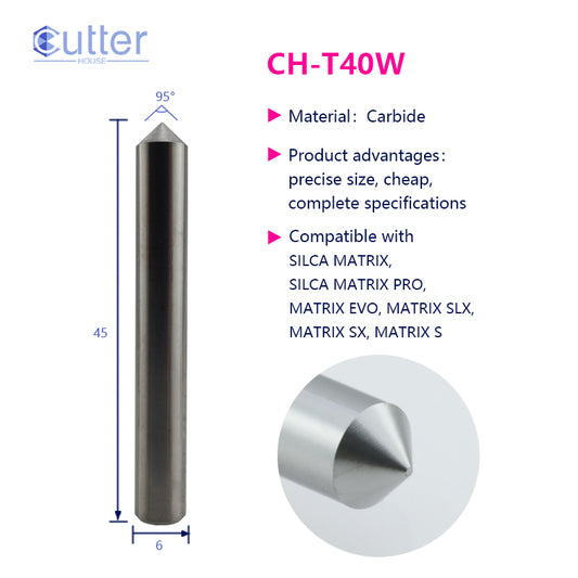 T40 D6x95°x45L-0.4 Carbide Tracer Point compatible with SILCA MATRIX