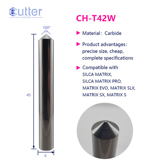 T42 D6x100°x45L-0.7 Carbide Tracer Point compatible with SILCA MATRIX