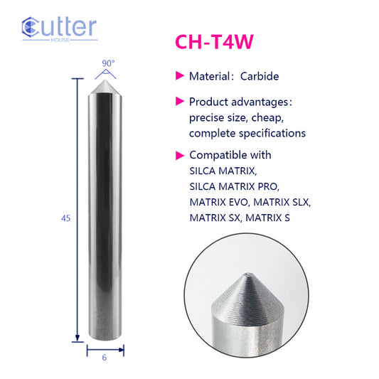 T4 D6x90°x45L-0.4 Carbide Tracer Point compatible with SILCA MATRIX