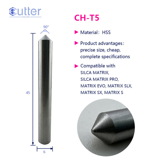 T5 D6x90°x45L-0.9 HSS Tracer Point compatible with SILCA MATRIX